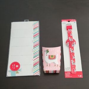 Red Llama Kids Watch and Stationery Set